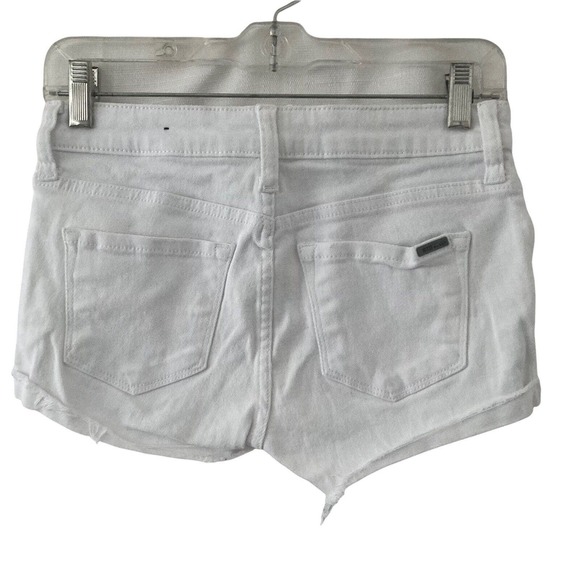 STS Blue Short Shorts Denim White Cutoffs Womens Size 24 Distressed - Picture 2 of 8